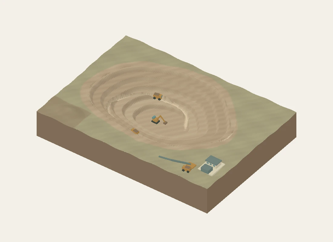 Representative open-cast mine model